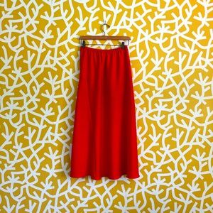 Target A New Day Bright Red Silky Maxi Skirt with Pockets - XS/S